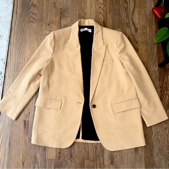 Zara tan pantsuit set, both pieces size XL. Like new, worn once. - Picture 8 of 12